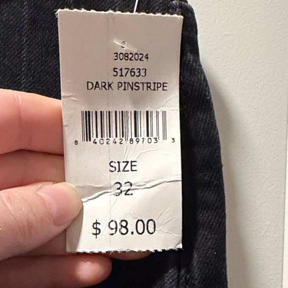 Warp + Weft NCE Wide leg jeans in Black pinstripe - Picture 6 of 6